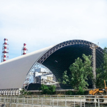 Frame espacial com moldura de tubo de tubulação de círculo personalizado Arco de arco telhado círculos de lixo seco galpão de carvão